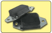 Black rubber mounts on yellow background.